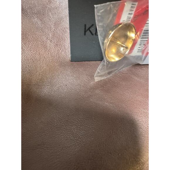 Kendall Kylie Plus Size Faux Leather Button Skirt Brown Size 3X New With Tags - Picture 6 of 12